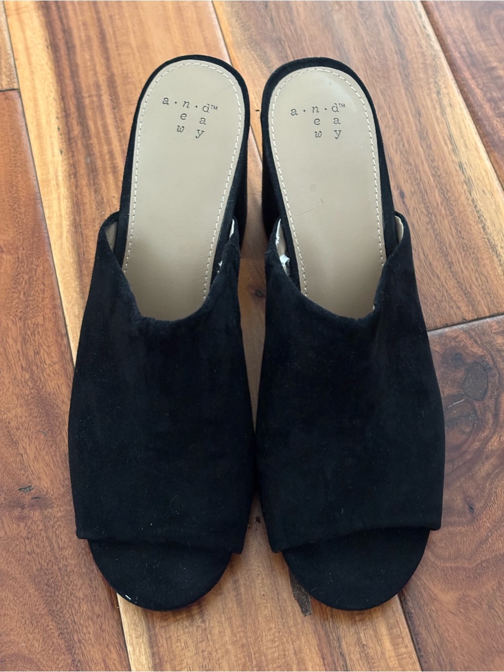 Black Suede Chunky Heels